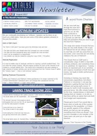 Click to download the newsletter August 2017 Newsletter from Catalyst
