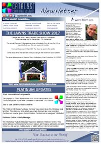 Click to download the newsletter September 2017 Newsletter from Catalyst