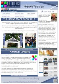 Click to download the newsletter October 2017 Newsletter from Catalyst
