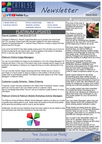 Click to download the newsletter March 2018 Newsletter from Catalyst