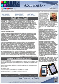 Click to download the newsletter April 2018 Newsletter from Catalyst