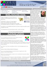 Click to download the newsletter June 2018 Newsletter from Catalyst