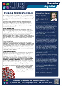 Click to download the newsletter July 2020 Newsletter from Catalyst