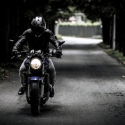 Motorcycle biker on road